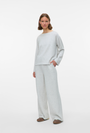 Image of VERO MODA HALI L/S BOAT NECK TOP in light grey, by brand VERO MODA
