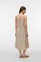 Back image of a model wearing the Jesmilo calf singlet dress in beige, by brand Vero moda