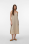 Front image of a model wearing Jesmilo calf singlet dress in beige, by brand Vero moda