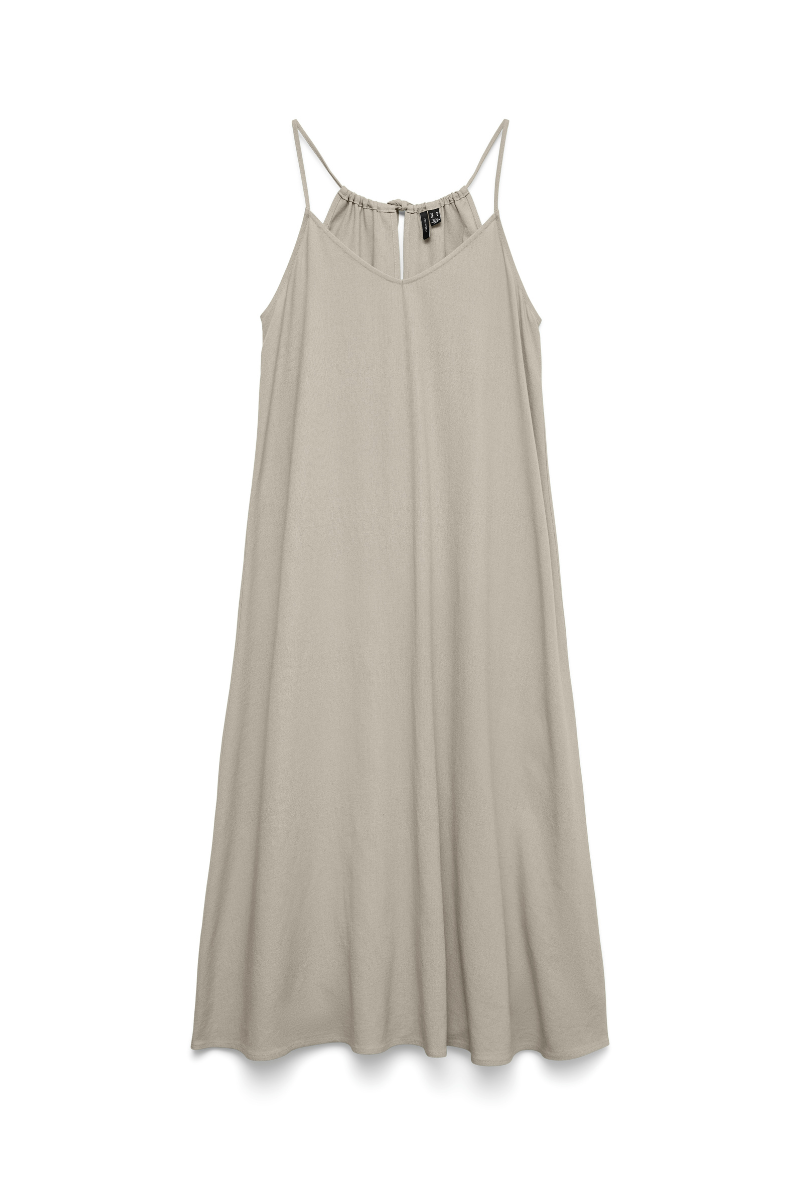 Front image  of Jesmilo calf singlet dress in beige, by brand Vero moda