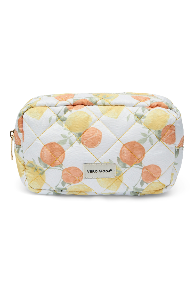Front image  of Joy toilet bag in lemon, by brand Vero moda