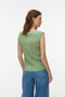 Back image of a model wearing the Malene sl oneck top in green, by brand Vero moda