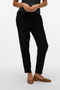 Front image of a model wearing the Milo ankle pants in black, by brand Vero moda