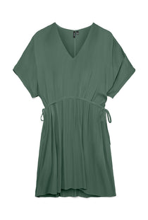 Front image of the Menny string short dress in green, by brand Vero moda