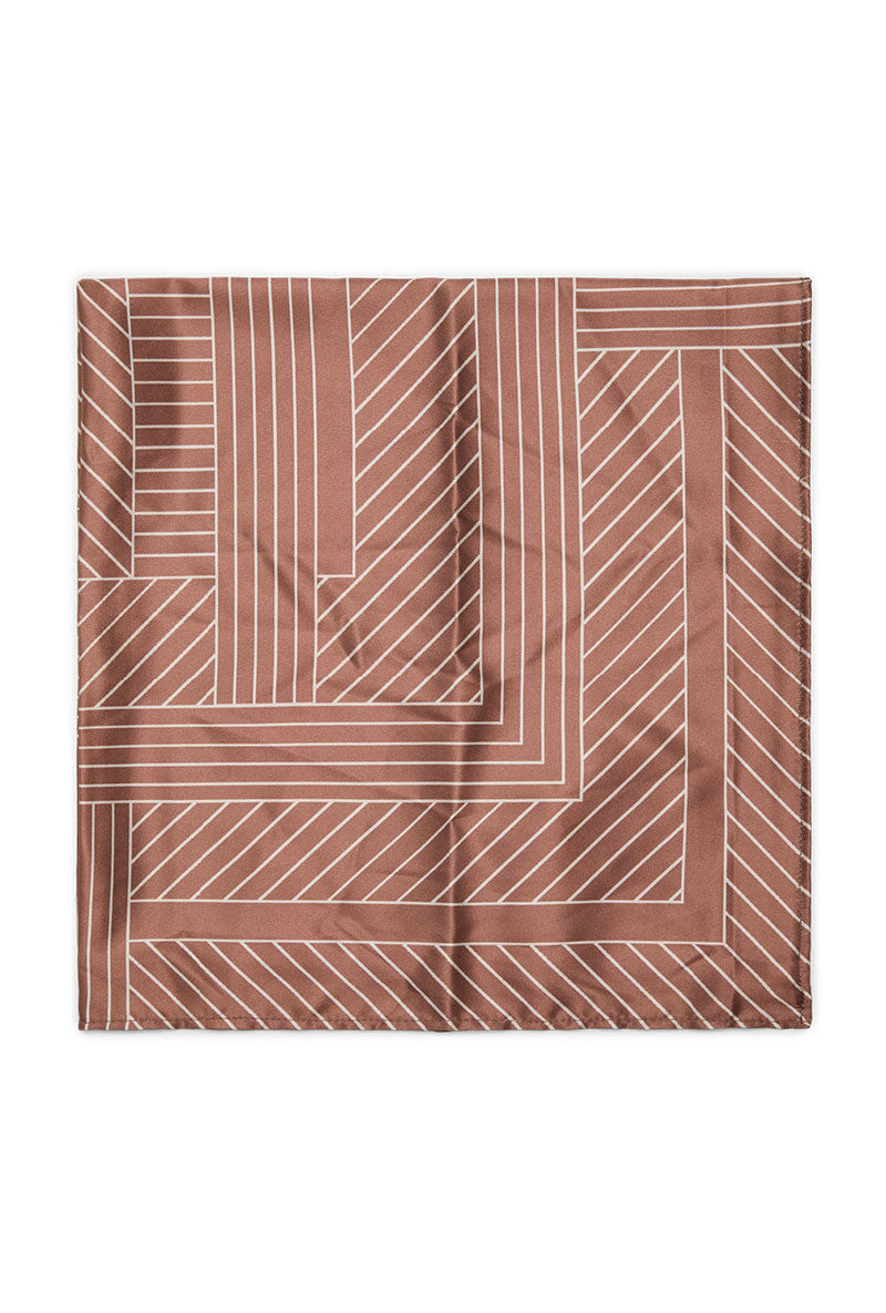 Front image of Mia square scarf in rust, by brand Vero moda