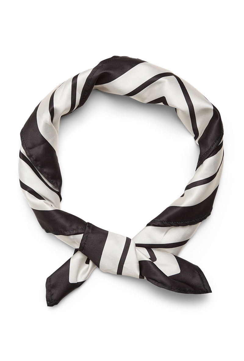 Folded image of Mia square scarf in stripe, by brand Vero moda