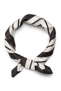 Folded image of the Mia square scarf in stripe, by brand Vero moda