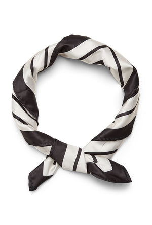 Folded image of the Mia square scarf in stripe, by brand Vero moda