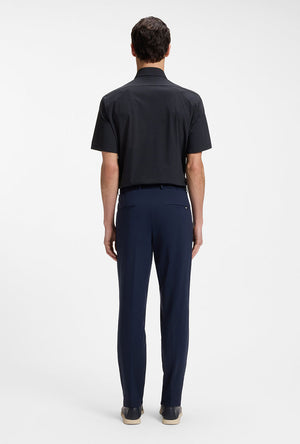 Back image of a model wearing the Authentic tshirt in navy, by brand Boss