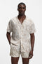 Front image of a model wearing Beach shirt in beige, by brand Boss