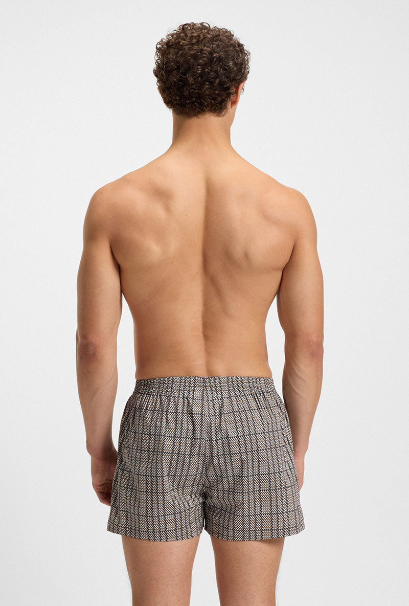Back image of a model wearing Cw peach 2 pk boxer shorts in black, by brand Boss
