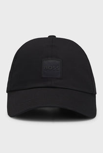 Front image of the Derrel cap in black, by brand Boss