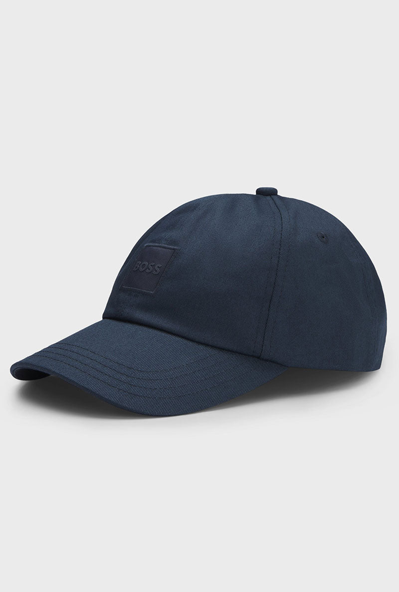 Front image of Derrel cap in navy, by brand Boss