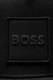Front logo image of the Elliot baseball cap in black, by brand Boss