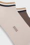 Detail image of the Iconic stripe 2 pk socks in beige, by brand Boss