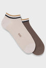 Image of ICONIC STRIPE 2 PK SOCKS in beige, by brand BOSS