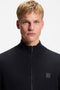 Front image of the Kanozip knitwear in navy, by brand Boss