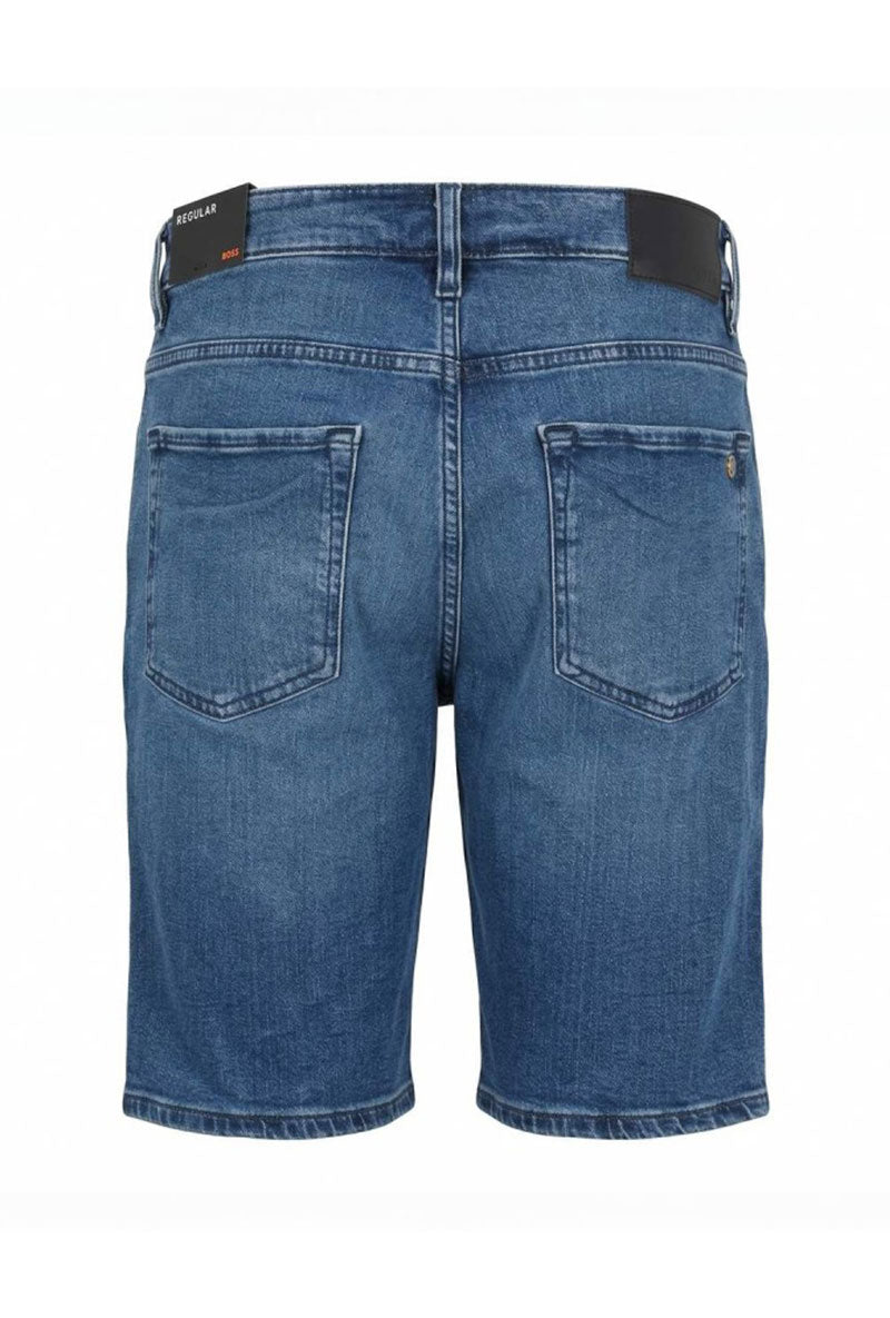 Back image of Maine denim shorts in denim, by brand Boss