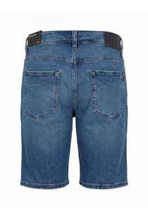 Back image of the Maine denim shorts in denim, by brand Boss