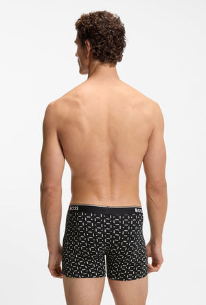 Back image of a model wearing the Power 3 pk boxer brief in black, by brand Boss