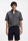 Image of RASH 2 AOP SS SHIRT in navy, by brand BOSS
