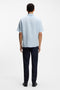 Back image of a model wearing the Rash 2 ss shirt in light blue, by brand Boss