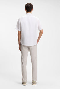 Back image of a model wearing the Rash 2 ss shirt in white, by brand Boss