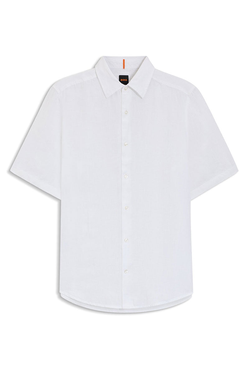 Front image of Rash 2 ss shirt in white, by brand Boss