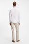 Back image of a model wearing the Relegant ls shirt in white, by brand Boss