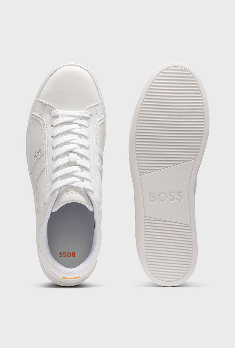 Front image of Rhys trainers in white, by brand Boss