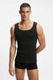 Front image of a model wearing Rib classic 3 pk tank top in multi, by brand Boss