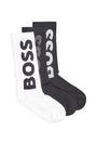 Image of RIB LOGO 3 PK SOCKS in black/white, by brand BOSS