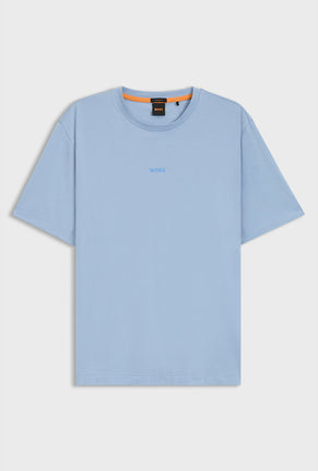 Front image of Tchup ss tshirt in light blue, by brand Boss