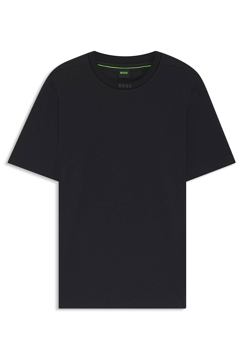 Front image of Tee 5 t-shirt in navy, by brand Boss