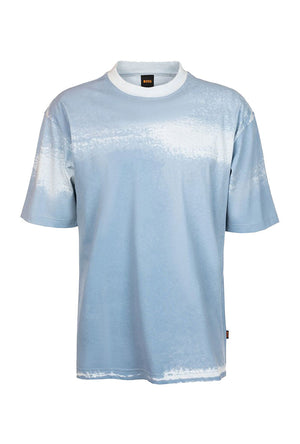 Front image of the Boss te rave t in light blue, by brand Boss