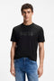 Front image of a model wearing Tegood t-shirt in black, by brand Boss