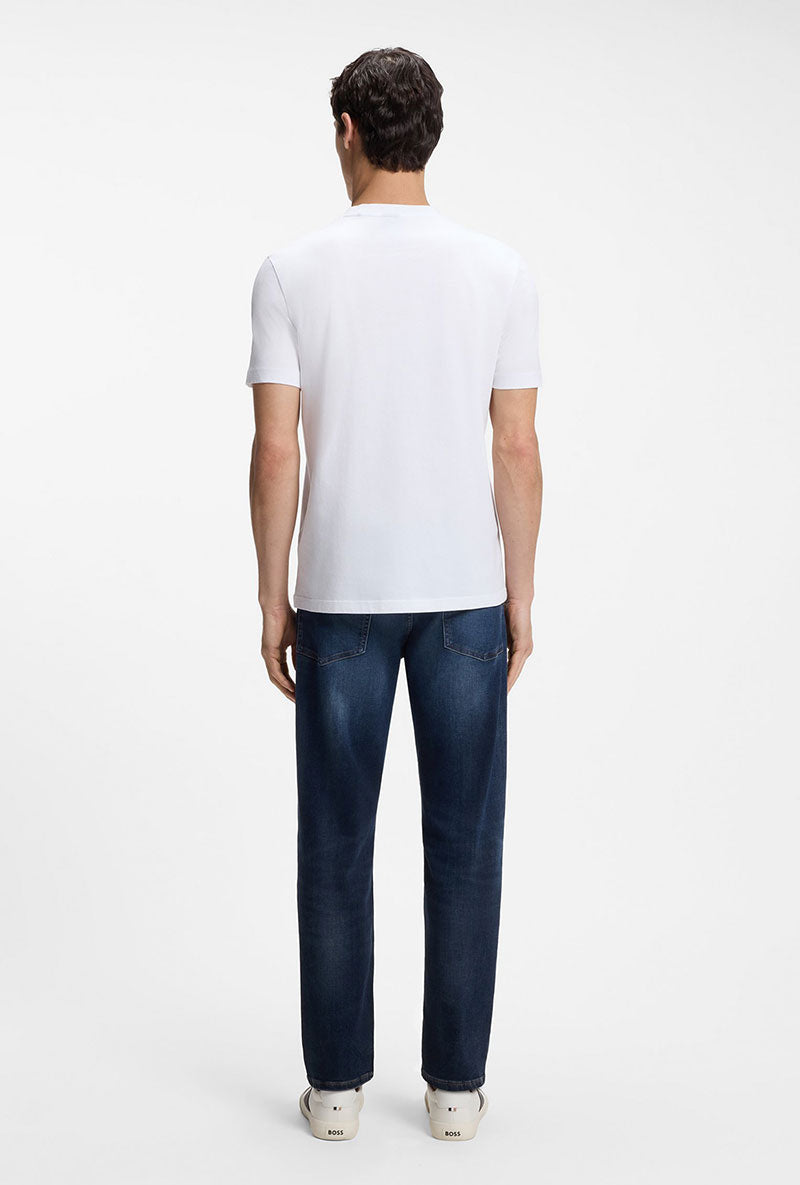 Back image of a model wearing Tegood t-shirt in white, by brand Boss