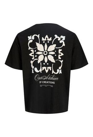 Back image of the Art print tee in black, by brand Jack&jones