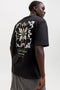 Back image of a model wearing the Art print tee in black, by brand Jack&jones
