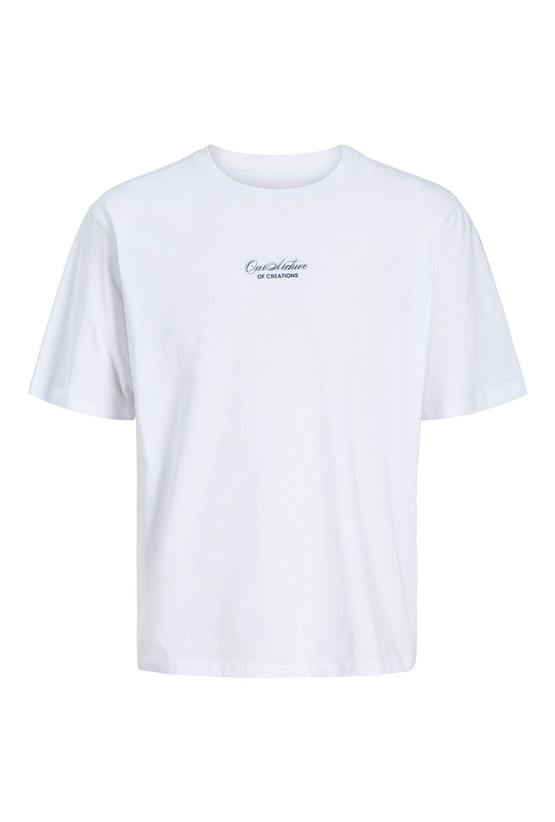 Front image of Art print tee in white, by brand Jack&jones