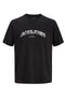 Front image of the Avery ss tshirt in black, by brand Jack&jones