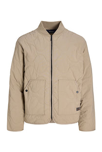 Front image of the Axel liner jacket in stone, by brand Jack&jones