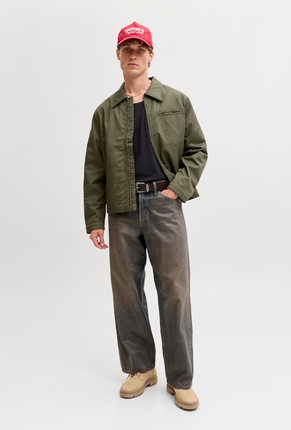Front image of a model wearing Jack and jones basic tanktop in black, by brand Jack&jones