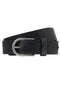 Front image of Benson leather belt in black, by brand Jack&jones