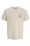 Front image of the Brewy ss tee in beige, by brand Jack&jones