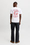 Back image of a model wearing the Brewy ss tee in white, by brand Jack&jones