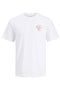 Front image of the Brewy ss tee in white, by brand Jack&jones