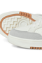 Close up image  of the Jack and jones blanco pu sneaker in beige, by brand Jack&jones