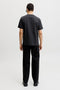 Back image of a model wearing the Blaneo ss tee in black, by brand Jack&jones