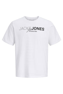 Front image of the Blaneo ss tee in white, by brand Jack&jones